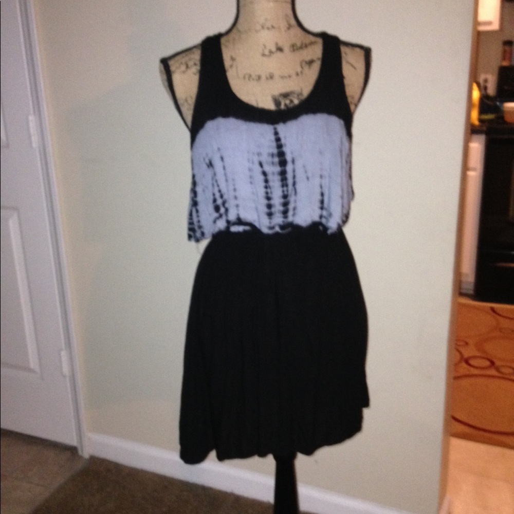 Japna black and blue tye dye dress